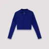 T-shirt crop côtelé femme manches longues avec détail cut out - KONTAKT
