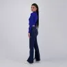 T-shirt crop côtelé femme manches longues avec détail cut out - KONTAKT