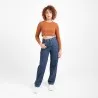 T-shirt crop côtelé femme manches longues avec flat lock - KONTAKT