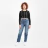 T-shirt crop côtelé femme manches longues avec flat lock - KONTAKT