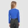 T-shirt crop côtelé fille manches longues - KONTAKT