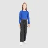 T-shirt crop côtelé fille manches longues - KONTAKT