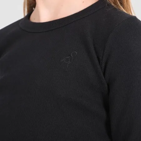 T-shirt crop côtelé fille manches longues - KONTAKT