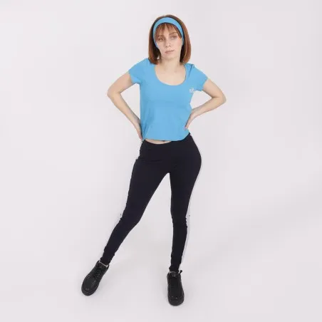 T-shirt crop de sport femme décolleté manches courtes - KONTAKT