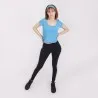 T-shirt crop de sport femme décolleté manches courtes - KONTAKT