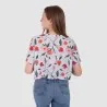 T-shirt crop femme imprimé fleur - KONTAKT