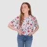 T-shirt crop femme imprimé fleur - KONTAKT
