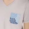 T-shirt crop femme manches courtes col V FLEUR - KONTAKT
