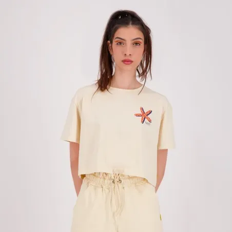 T-shirt crop femme manches courtes ETOILE DE MER ET PERLE - KONTAKT