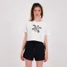 T-shirt crop femme manches courtes TORTUE DE MER ET PERLE - KONTAKT