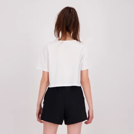 T-shirt crop femme manches courtes TORTUE DE MER ET PERLE - KONTAKT