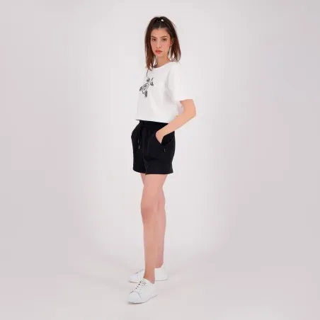 T-shirt crop femme manches courtes TORTUE DE MER ET PERLE - KONTAKT