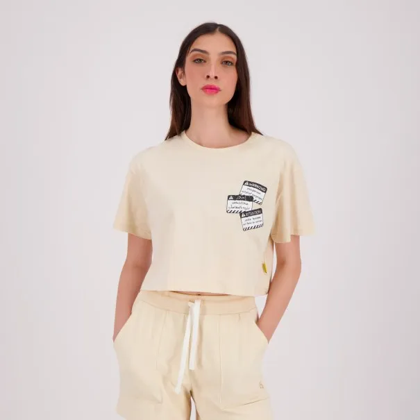T-shirt crop femme manches courtes WARNING - KONTAKT