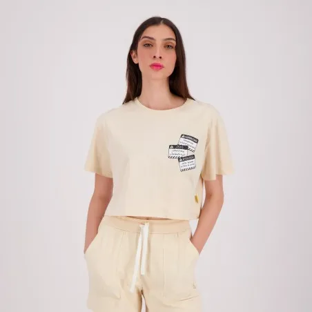 T-shirt crop femme manches courtes WARNING - KONTAKT