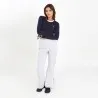 T-shirt crop femme manches longues avec cordon de serrage et broderie - KONTAKT