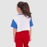 T-shirt crop fille avec manches contrastées et broderie - KONTAKT