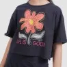T-shirt crop fille manches courtes avec revers LIFE IS GOOD - KONTAKT