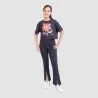 T-shirt crop fille manches courtes avec revers LIFE IS GOOD - KONTAKT