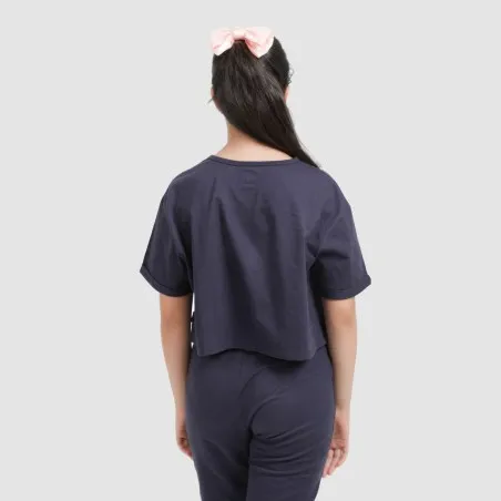 T-shirt crop fille manches courtes avec revers LIFE IS GOOD - KONTAKT