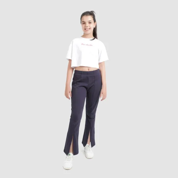 T-shirt crop fille manches courtes avec revers MISS ADORABLE - KONTAKT