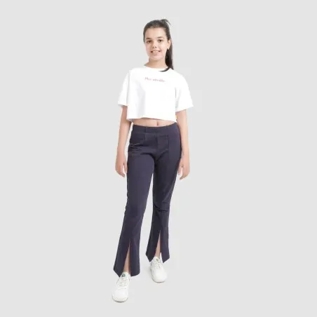 T-shirt crop fille manches courtes avec revers MISS ADORABLE - KONTAKT