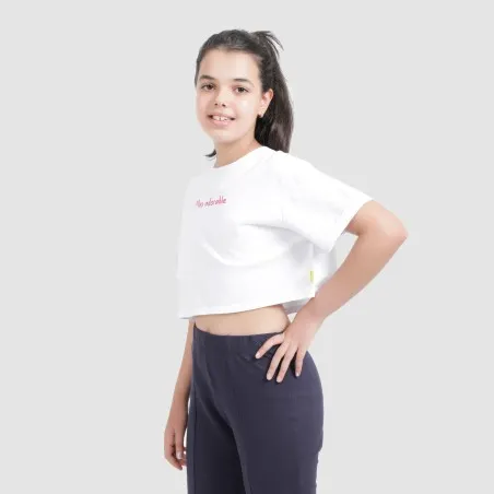 T-shirt crop fille manches courtes avec revers MISS ADORABLE - KONTAKT