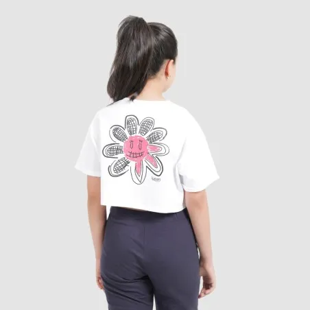T-shirt crop fille manches courtes avec revers MISS ADORABLE - KONTAKT