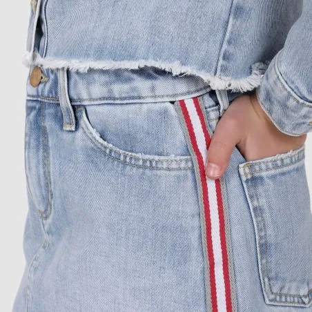 Jupe fille en jeans avec bande coté - KONTAKT