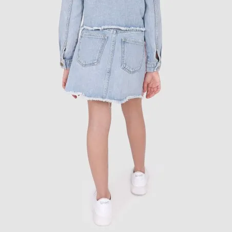 Jupe fille en jeans avec bande coté - KONTAKT