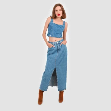 Jupe maxi femme en jeans - MAHA - KONTAKT