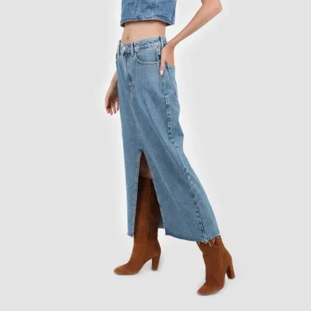 Jupe maxi femme en jeans - MAHA - KONTAKT