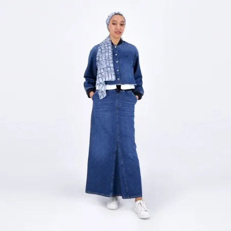 Jupe maxi femme en jeans- MYRIAM - KONTAKT