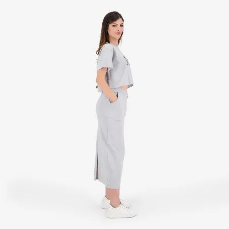 Jupe midi femme avec bande à la taille croisée - KONTAKT