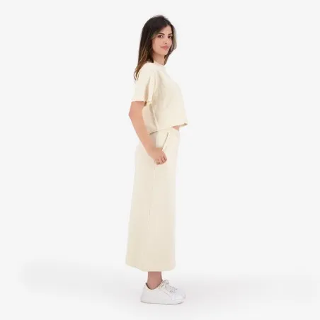 Jupe midi femme avec bande à la taille croisée - KONTAKT