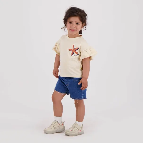 T-shirt bébé fille manches courtes avec volant STARFISH - KONTAKT