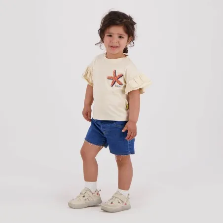 T-shirt bébé fille manches courtes avec volant STARFISH - KONTAKT
