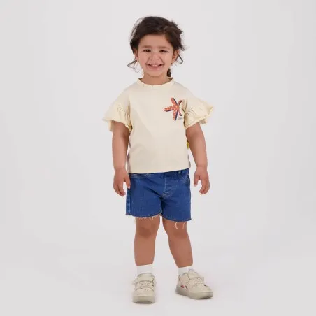 T-shirt bébé fille manches courtes avec volant STARFISH - KONTAKT