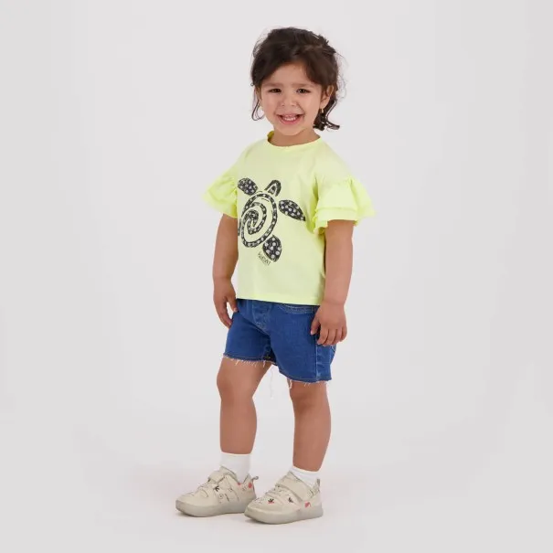 T-shirt bébé fille manches courtes avec volant TURTLE - KONTAKT