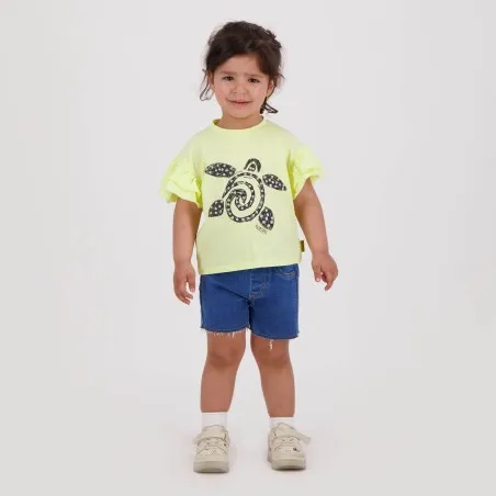 T-shirt bébé fille manches courtes avec volant TURTLE - KONTAKT