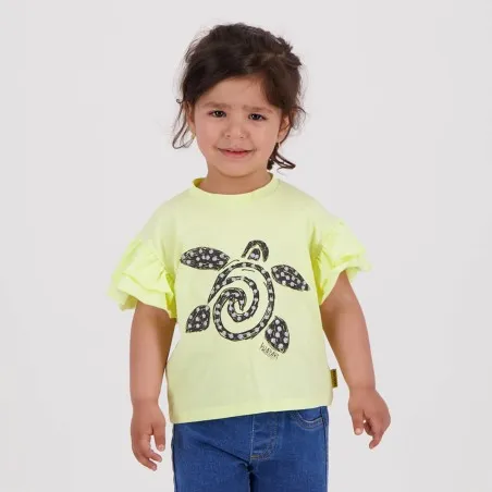 T-shirt bébé fille manches courtes avec volant TURTLE - KONTAKT