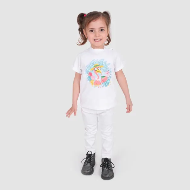 T-shirt bébé manches courtes avec revers FLAMINGO - KONTAKT