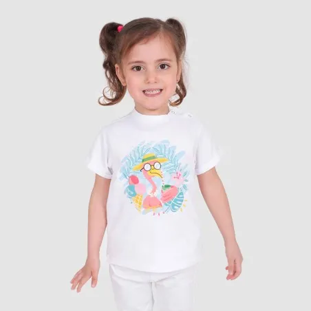 T-shirt bébé manches courtes avec revers FLAMINGO - KONTAKT