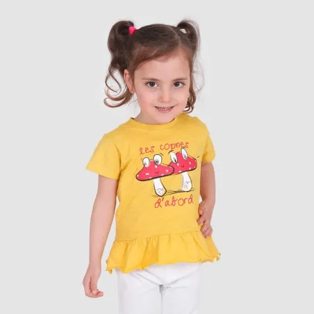 T-shirt bébé manches courtes avec volant LES COPINES D'ABORD - KONTAKT