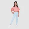 T-shirt crop fille manches courtes avec volant - KONTAKT