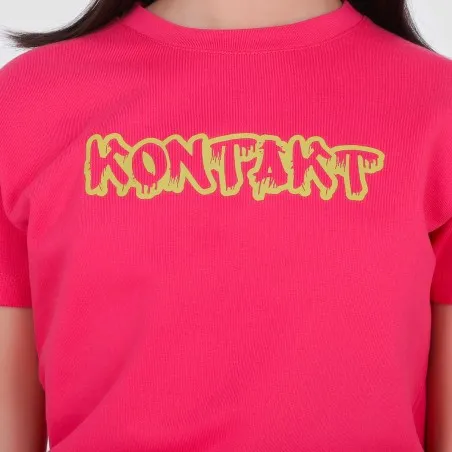 T-shirt crop fille manches courtes bas élastique KONTAKT - KONTAKT