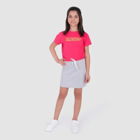 T-shirt crop fille manches courtes bas élastique KONTAKT - KONTAKT