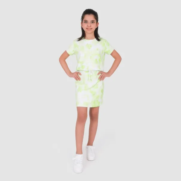 T-shirt crop fille manches courtes bas élastique Tie Dye - KONTAKT