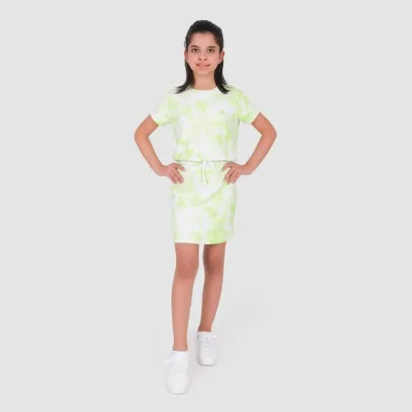 T-shirt crop fille manches courtes bas élastique Tie Dye - KONTAKT