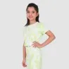 T-shirt crop fille manches courtes bas élastique Tie Dye - KONTAKT