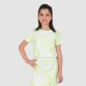 T-shirt crop fille manches courtes bas élastique Tie Dye - KONTAKT